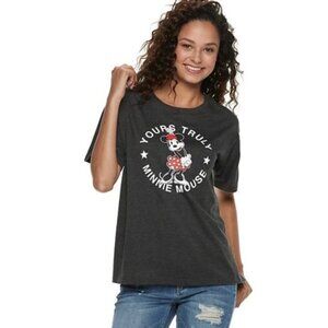 Disney | Gray “Yours Truly, Minnie Mouse” Retro Graphic Tee | Size Extra Small